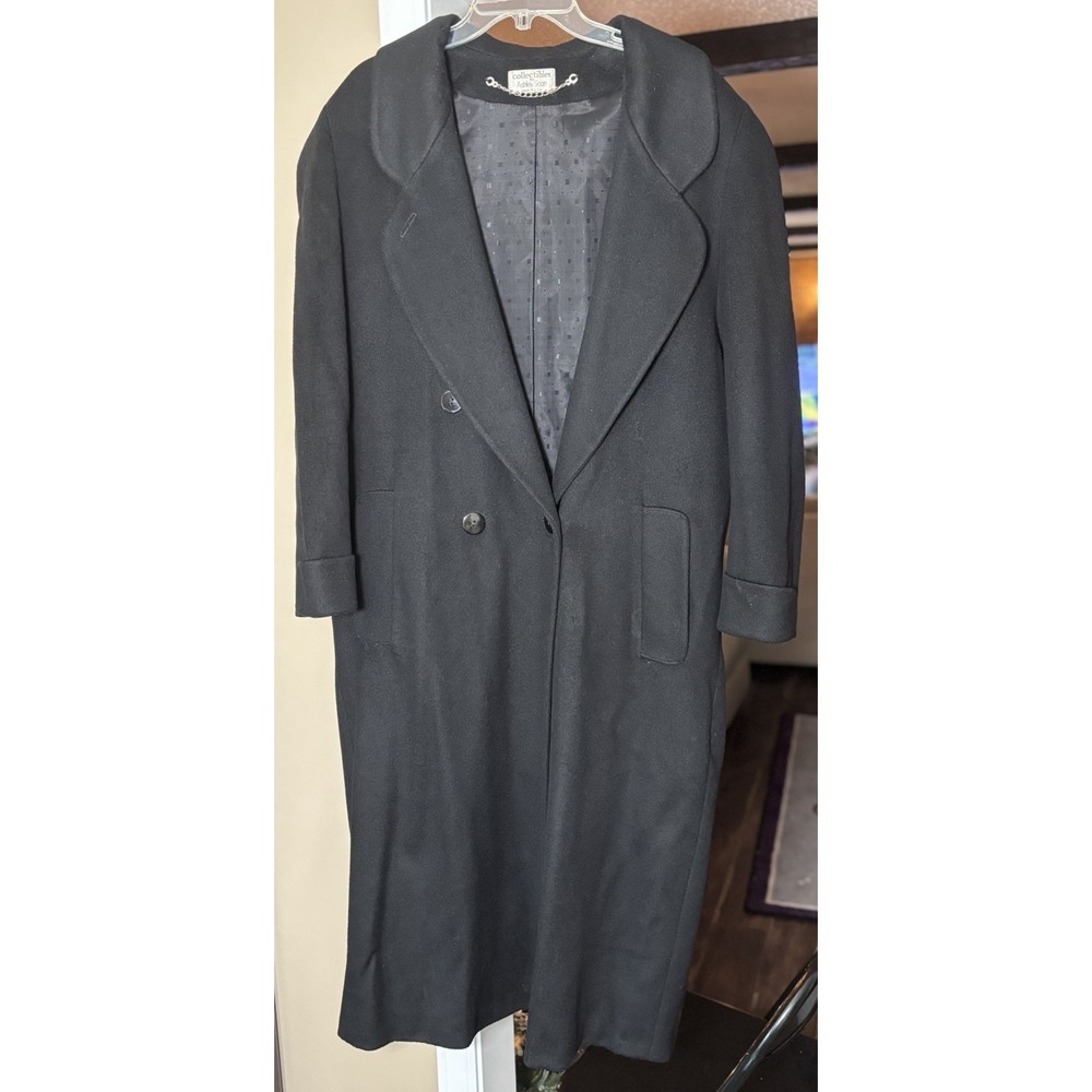 Collectibles Ashley Scott Women's Long Coat‎ Black 100% Pure Wool USA Made L